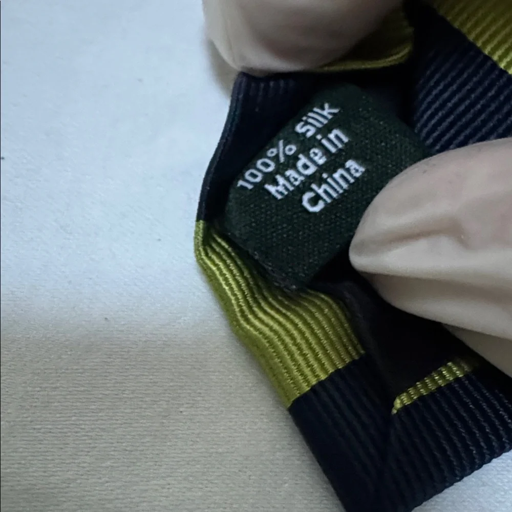 J. CREW 100% SILK TIE REPP DIAGONAL RIBBED STRIPED CLASSIC NECKTIE NAVY GREEN